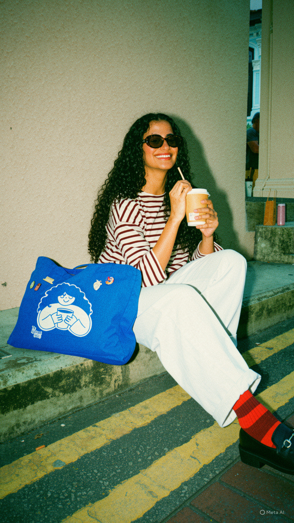 Lifestyle shot on Singapore steps