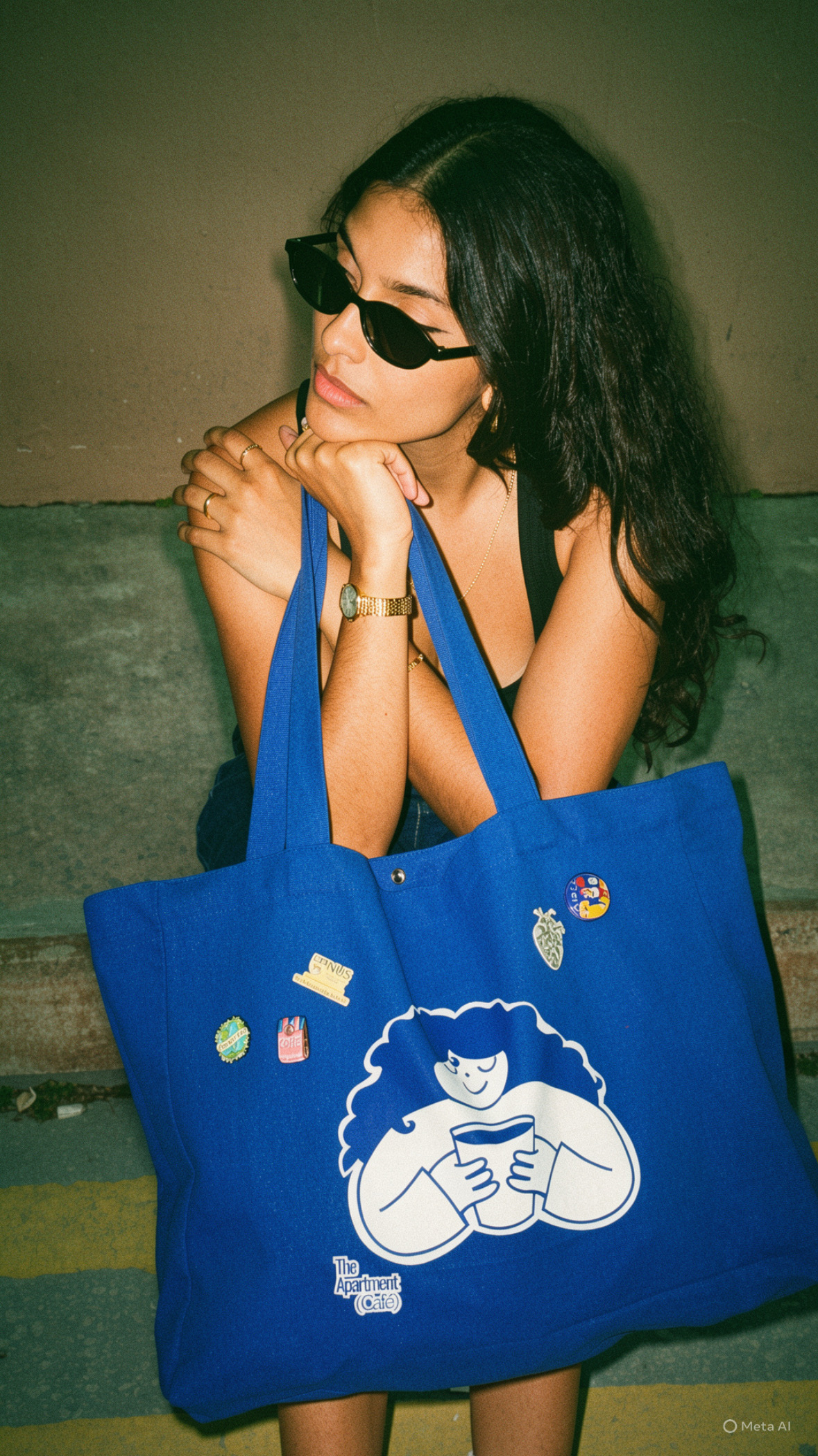 Multiple totes, green background