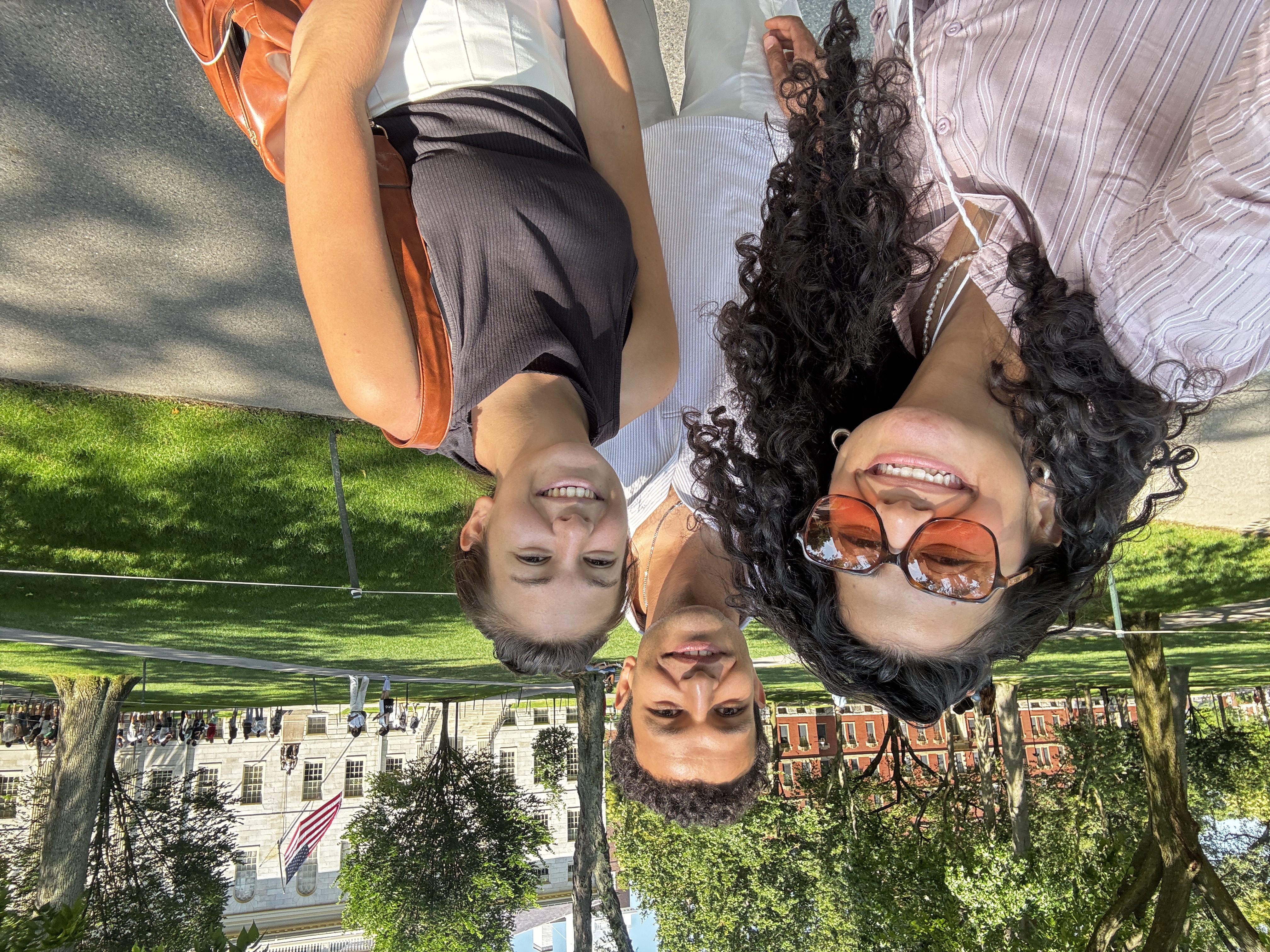 Bayan in front of Harvard building