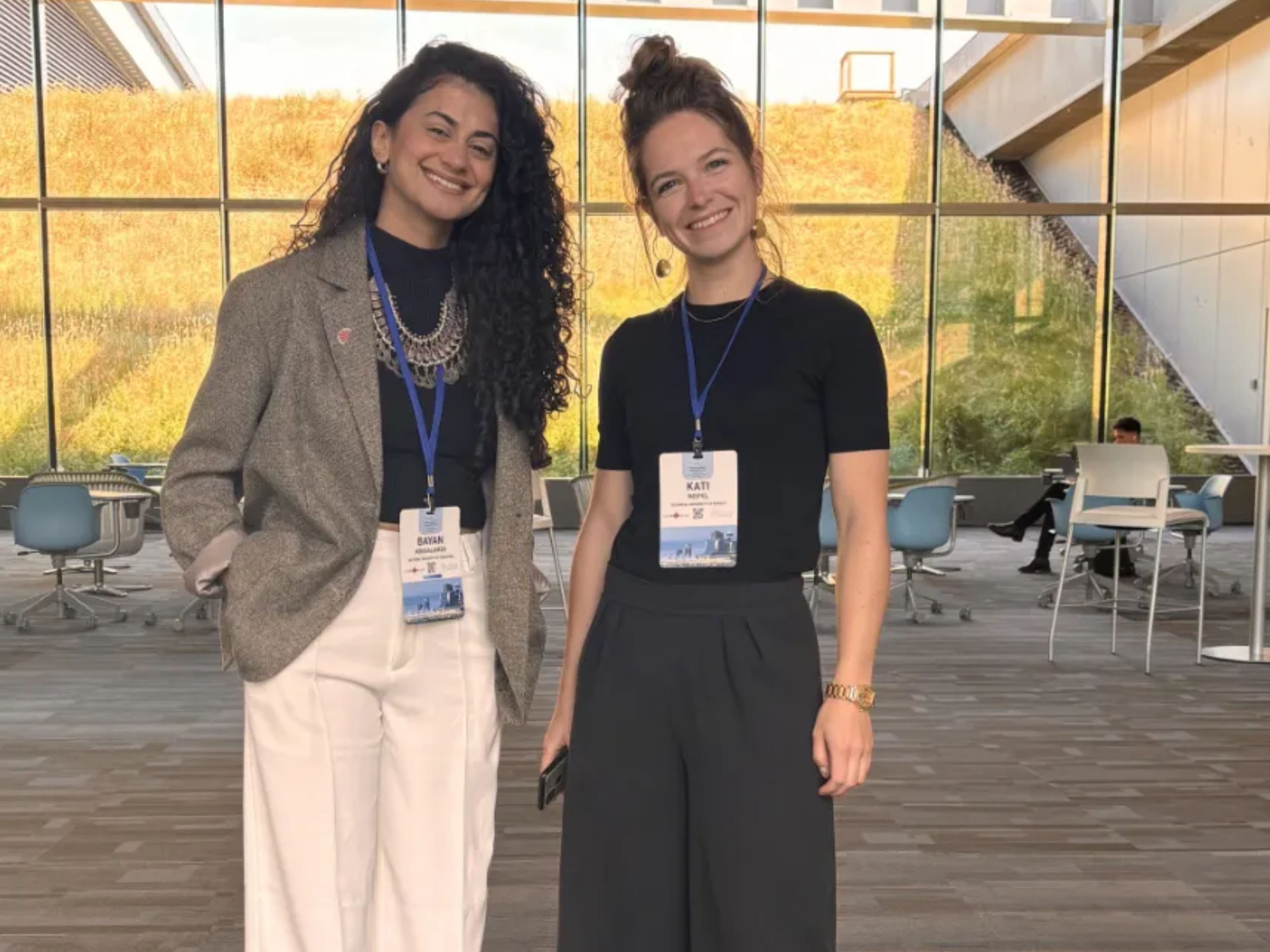 Bayan and Kati at IACM Female Research Chapter