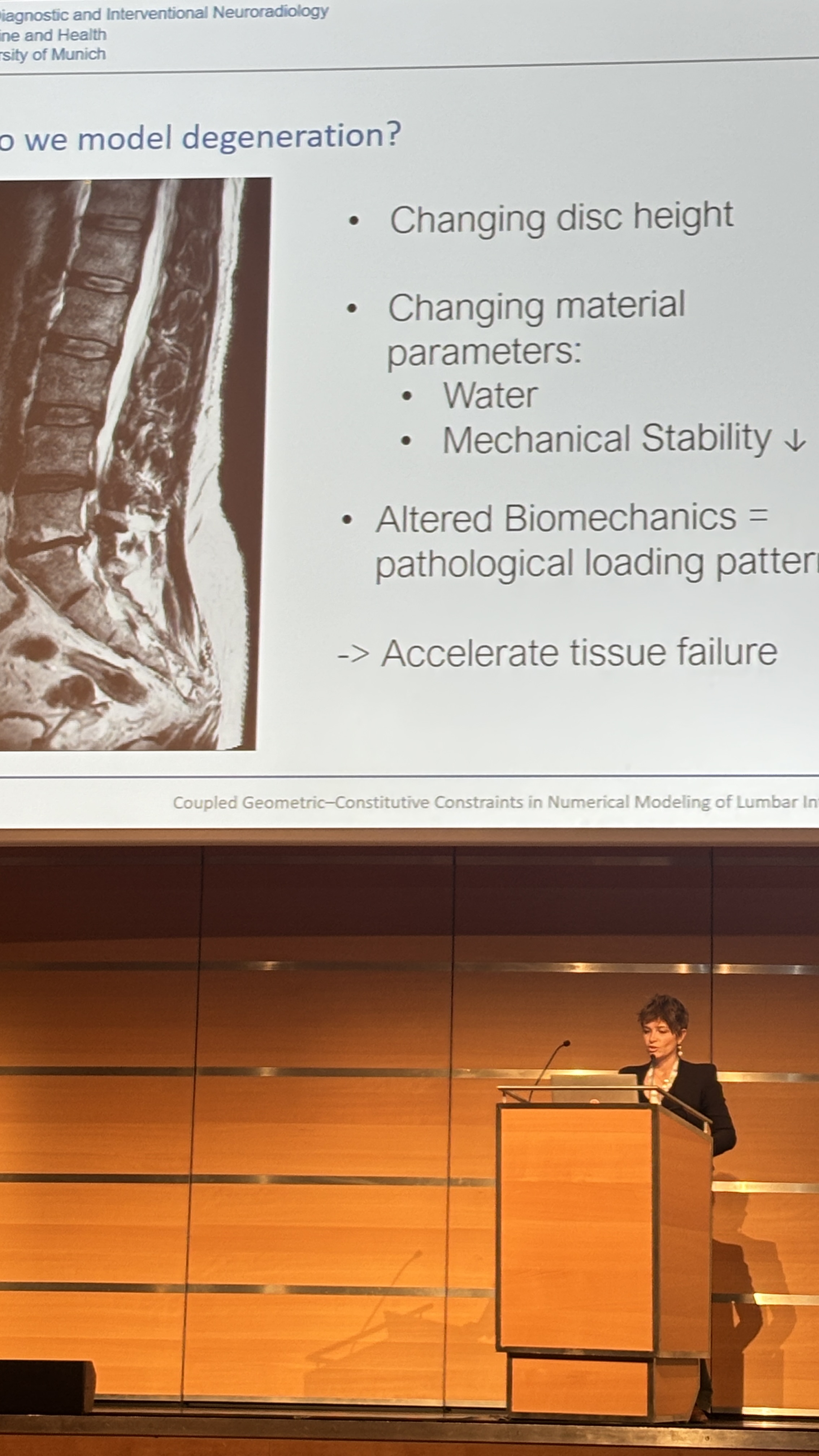 Catching a talk on numerical modeling of the lumbar spine